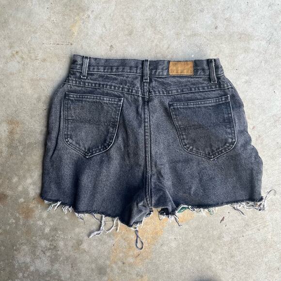 vintage 90s Womens 28" LL‎ BEAN blanket lined lee cutoff short shorts black - Picture 2 of 9